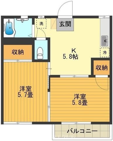 拡大写真:日野市大字日野 2階201の間取り