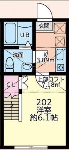 拡大写真:八王子市東中野 2階202の間取り