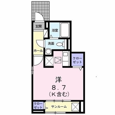 拡大写真：多摩市百草 1階103の間取り