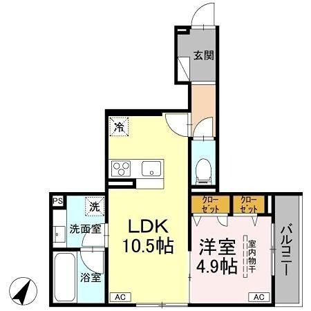 拡大写真:八王子市南大沢1丁目 3階302の間取り