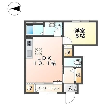 拡大写真:日野市万願寺6丁目 1階101の間取り