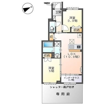 拡大写真:西多摩郡瑞穂町長岡4丁目 1階101の間取り