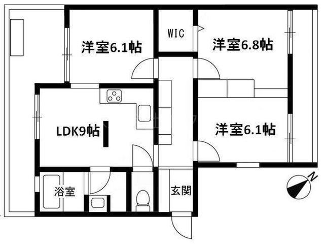拡大写真:日野市南平6丁目 1階106の間取り