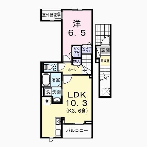 拡大写真:青梅市河辺町8丁目 2階202の間取り