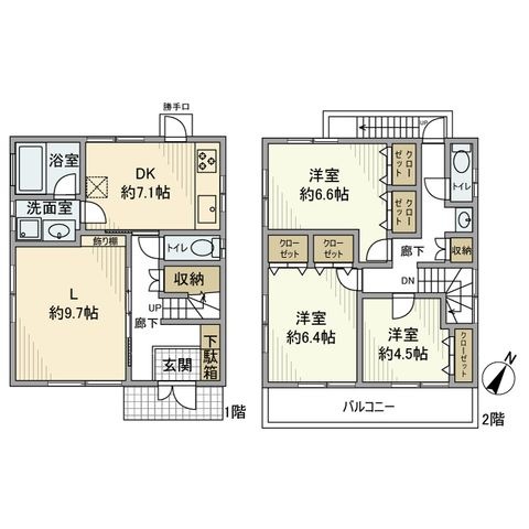 拡大写真:府中市本町1丁目 K2の間取り