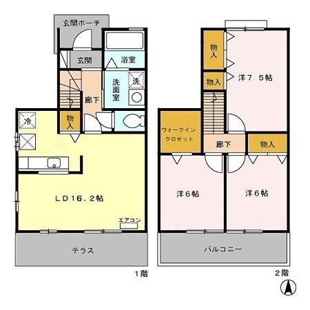 拡大写真:GreenForest聖蹟 1階B102の間取り