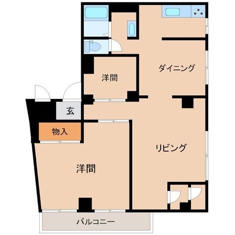 拡大写真:プライム伊藤 3階302の間取り