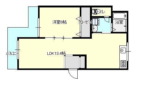 拡大写真:八王子市大和田町3丁目 3階302の間取り