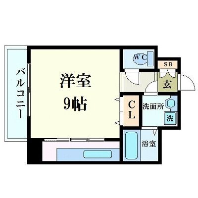 拡大写真:BOND BLD.Ⅳ 13階1302の間取り