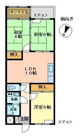 拡大写真:セントラルハイツ中山 4階402の間取り