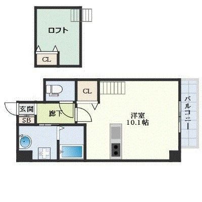 拡大写真:ARVADA B.L.D. 3階303の間取り