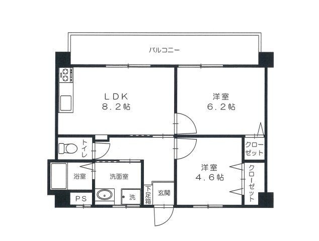 拡大写真:スペンドーレI 4階402の間取り