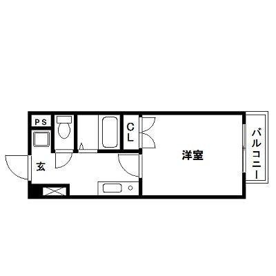 拡大写真:AXIS上幟町 4階401の間取り