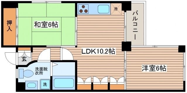 拡大写真:コートドール2 3階301の間取り