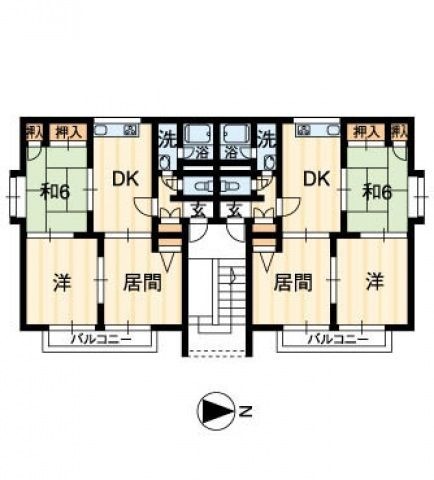 拡大写真:バルヴェール東雲 2階B202の間取り
