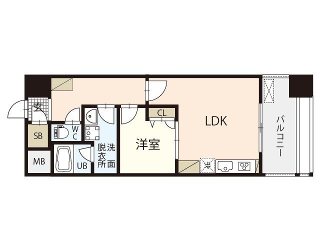 拡大写真:TK-1BLD. 4階402の間取り