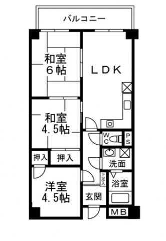 拡大写真:小徳ビル 1階102の間取り