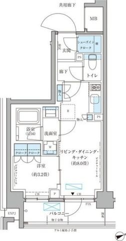 拡大写真:パークアクシス文京本郷 7階706の間取り