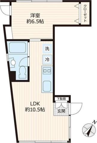 拡大写真:向丘・旬創館 2階204の間取り