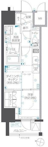 拡大写真:ZOOM本郷 4階402の間取り