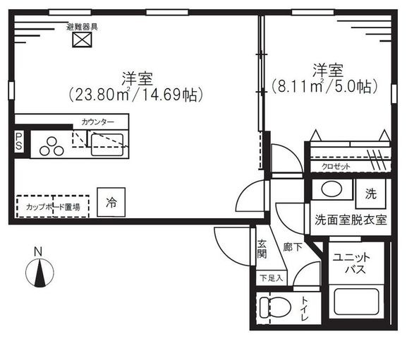 拡大写真:湯島レジデンス 4階402の間取り