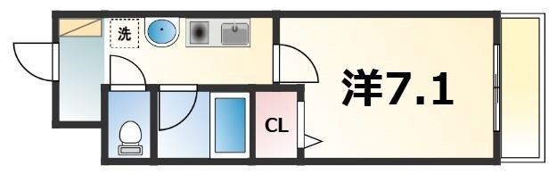 拡大写真:レジスコート東難波1 2階302の間取り