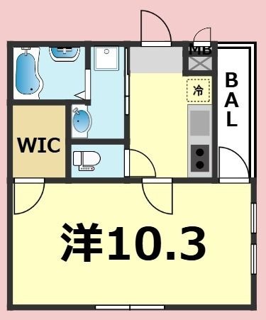 拡大写真:フジパレス立花町Ⅱ番館 3階302の間取り