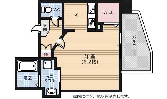 拡大写真:ルービンス宇品神田 8階802の間取り