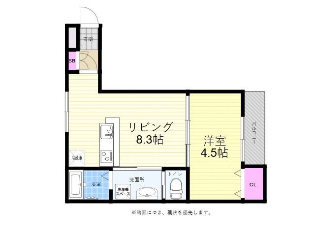 拡大写真:広島市東区牛田新町2丁目 1階101の間取り