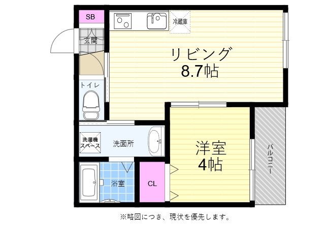 拡大写真:広島市東区牛田新町2丁目 3階304の間取り