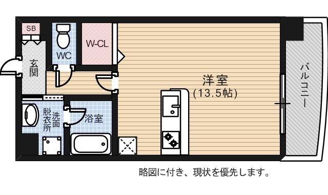 拡大写真:広島市中区宝町 7階702の間取り
