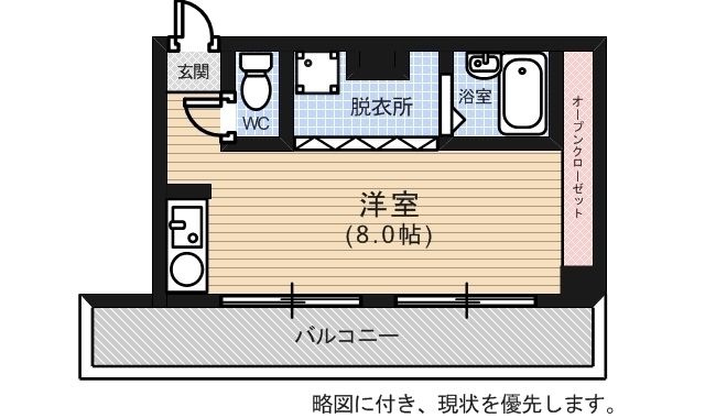 拡大写真:レジデンス2YASUDA 4階405の間取り