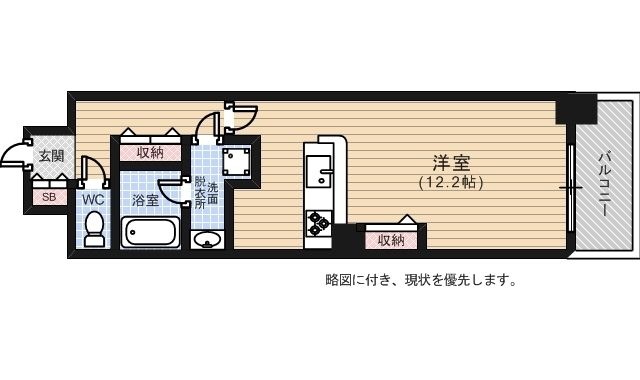拡大写真:ラルウェンディ縮景園前イースト 12階1202の間取り