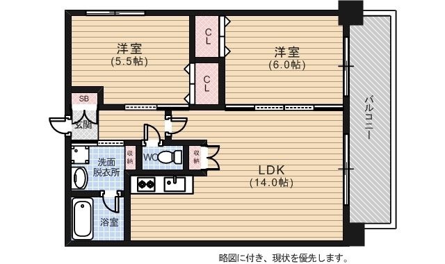 拡大写真:SAKURA PARK 7階701の間取り