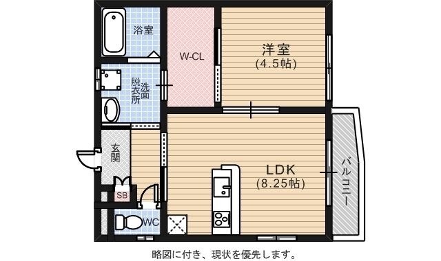 拡大写真：広島市中区江波本町 1階101の間取り