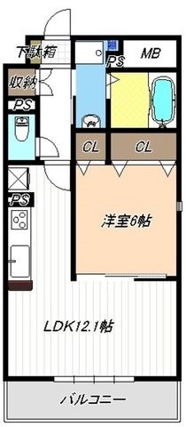 拡大写真:ディアコートKⅡ 2階00201の間取り