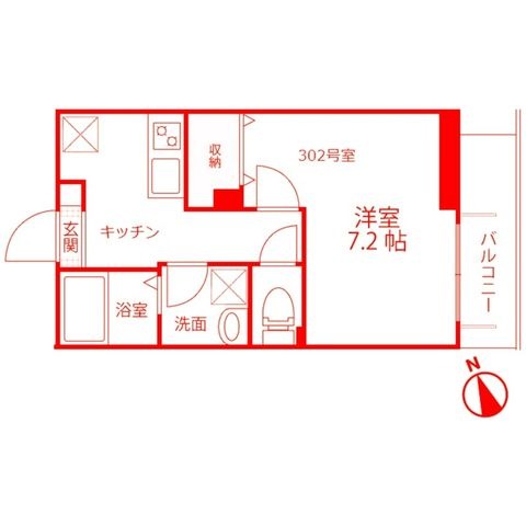 拡大写真:バルコグランデ 3階302の間取り