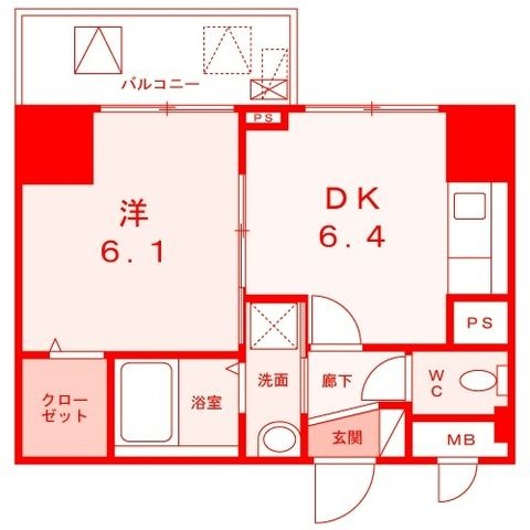 拡大写真:スアヴィス横須賀中央 2階206の間取り