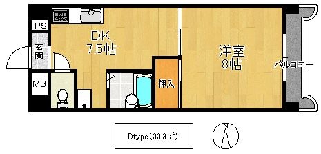 拡大写真:大阪市鶴見区横堤4丁目 7階7Dの間取り