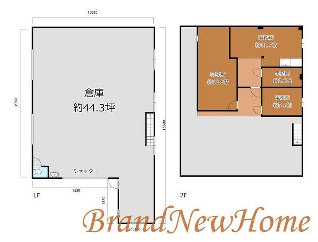 拡大写真:松原市天美我堂2丁目 1階1の間取り