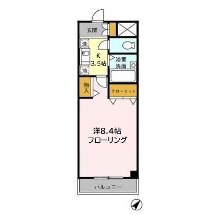 拡大写真:コアロード春日 3階301の間取り