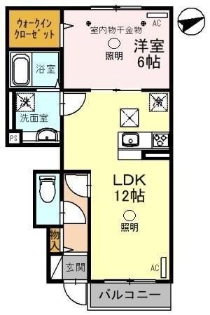 拡大写真:Casa date A 1階105の間取り