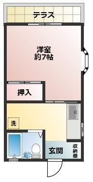 拡大写真：島村ハイツ３ 2階206の間取り