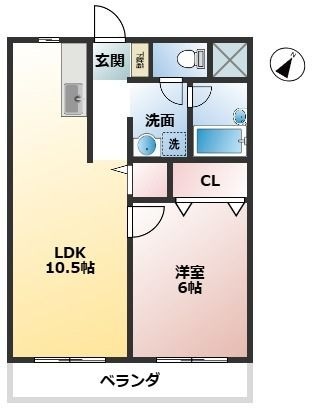 拡大写真:ハイツセジュールⅡ 2階203の間取り