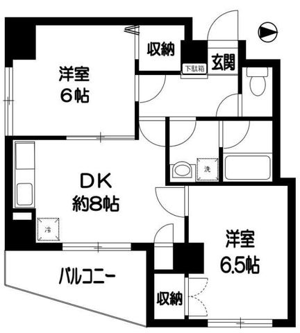 拡大写真:EVER GRACE 4階403の間取り