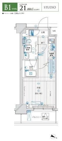 拡大写真:メインステージ白山Ⅱ 8階802の間取り