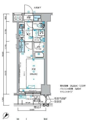 拡大写真:メインステージ小竹向原 12階1202の間取り