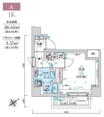 拡大写真:リヴシティ亀戸 4階401の間取り