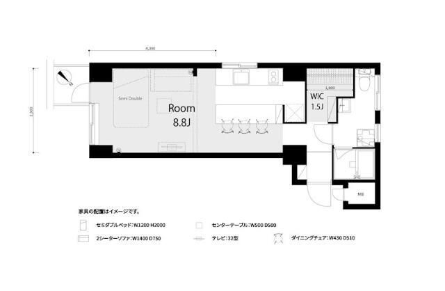 拡大写真:シンエイ赤羽マンション 2階201の間取り
