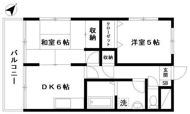 拡大写真:小石川ハイツ星座 6階607の間取り
